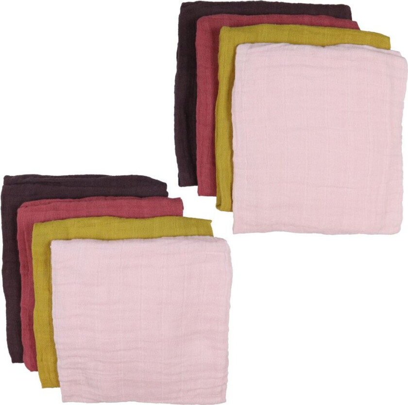 Pippi Stoffklutene - Organic - 8-pack - 65x65 cm - Chalk Pink - Pippi Baby - OneSize - Gulpeklut