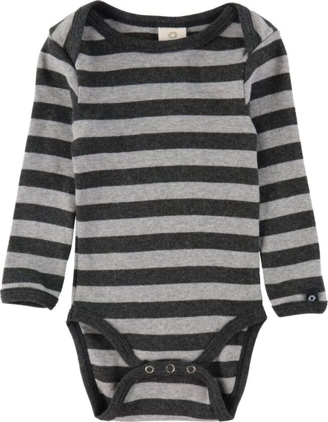 Body I/e - Stripete - Grey/antrasitt - - 56 - Langermet Body