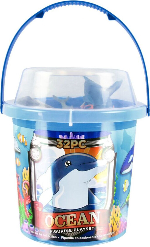 Bøtte m. Dyr - 32 stk. - Havets dyr - - OneSize - Lekedyr