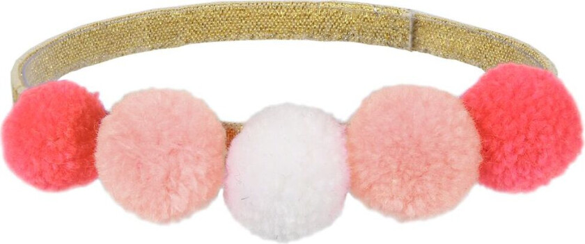 Kostymer - Pannebånd m. Pomponger - Rosa - - OneSize - Hårpynt