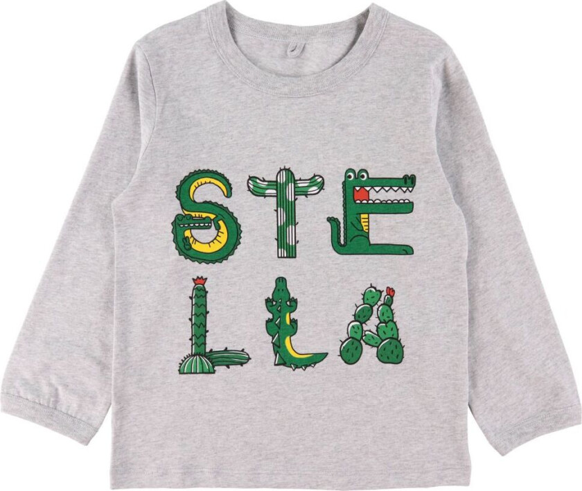 Genser - Grå Melert m. Trykk - - 10 år (140) - Genser