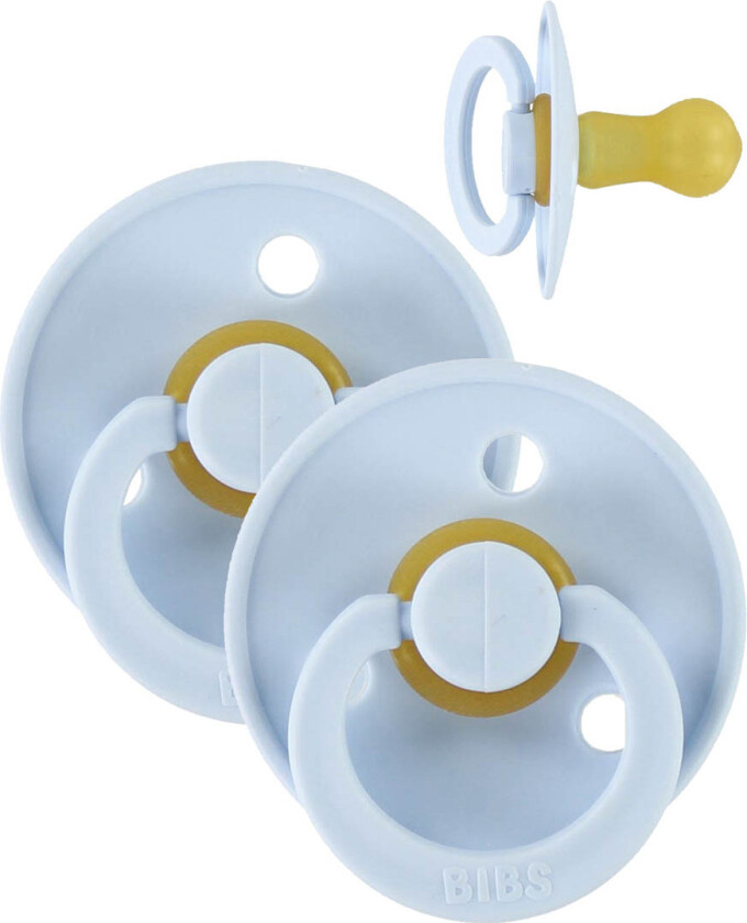 Colour Smokker - Str. 2 - 2-pack - Rund - Baby Blue - - 6-18 md - Smokk