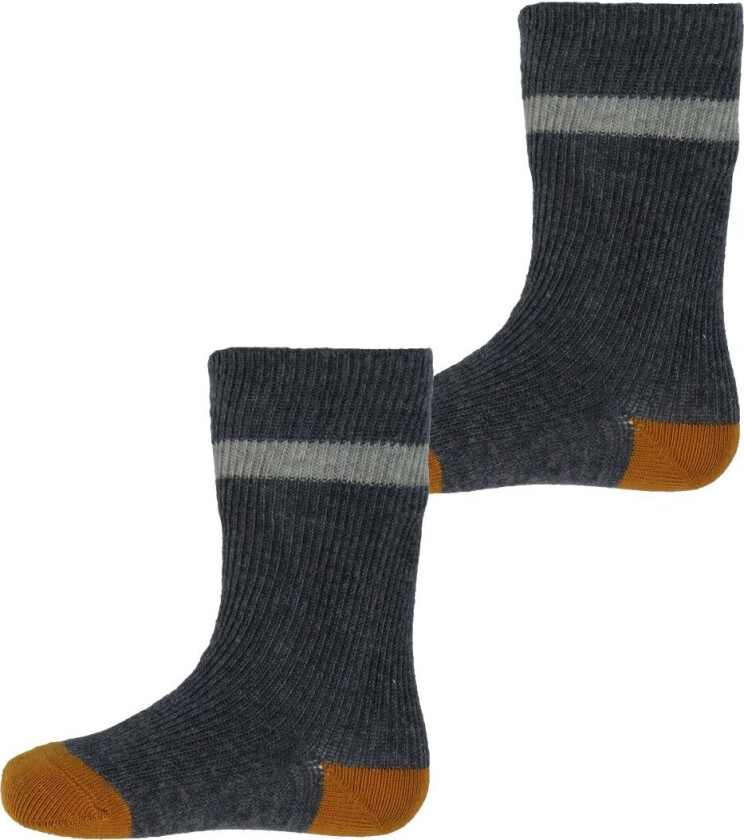 Knestrømper - Mia - 2-pack - Grå Melert - - 17/18 - Sokker