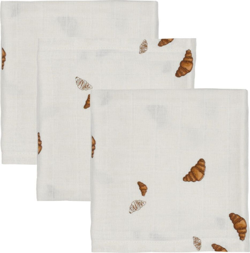 Stoffklutene - 60x60 - Muslin - 3-pack - Mini Croissant L - - OneSize - Gulpeklut