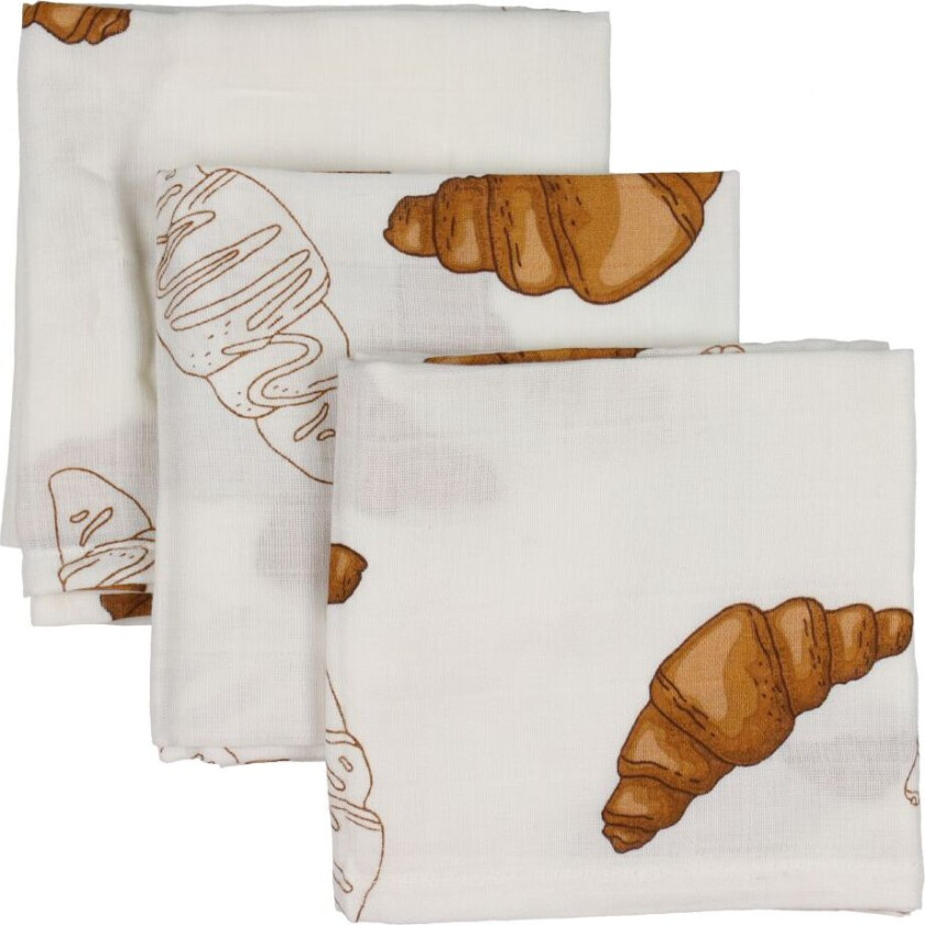 Stoffklutene - Muslin - 3-pack - BIG Croissant Love - - OneSize - Gulpeklut