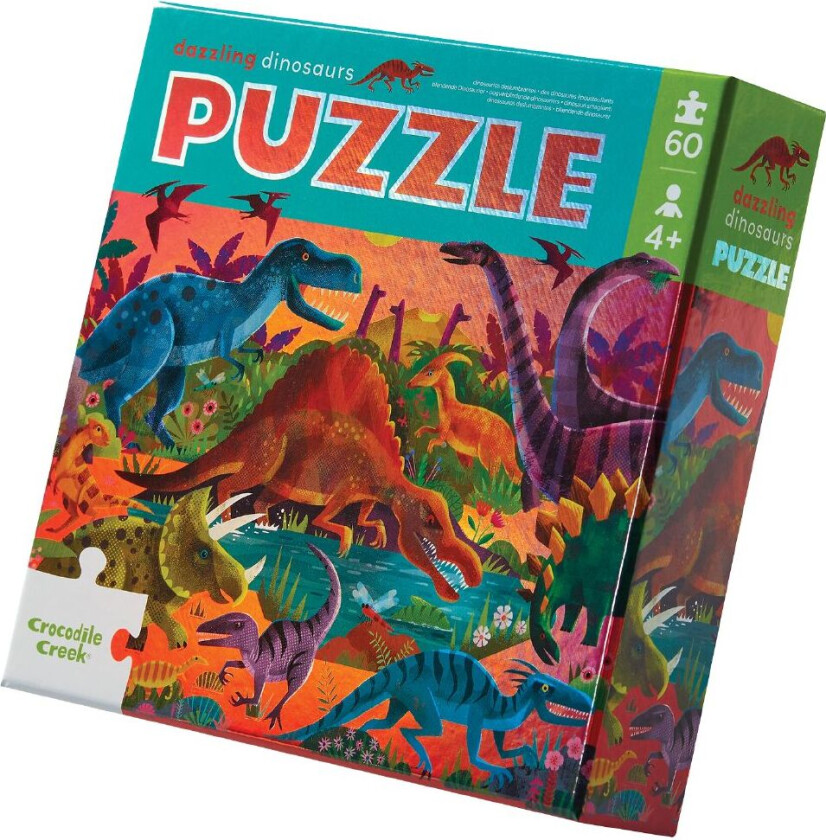 Puslespill - 60 Brikker - Blendende Dinosaurs - - OneSize - Puslespill