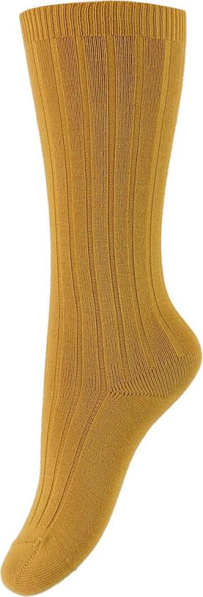 Knestrømper - Rib - Sennep - - 23/26 - Sokker