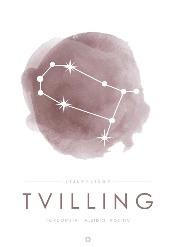 Plakat - A3 - Constellation - Gemini - Lyserød - - OneSize - Plakat