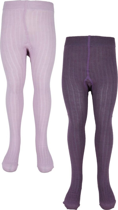 Strømpebukser - 2-pack - Rib - Veldig Grape - - 104/110 - Strømpebukser