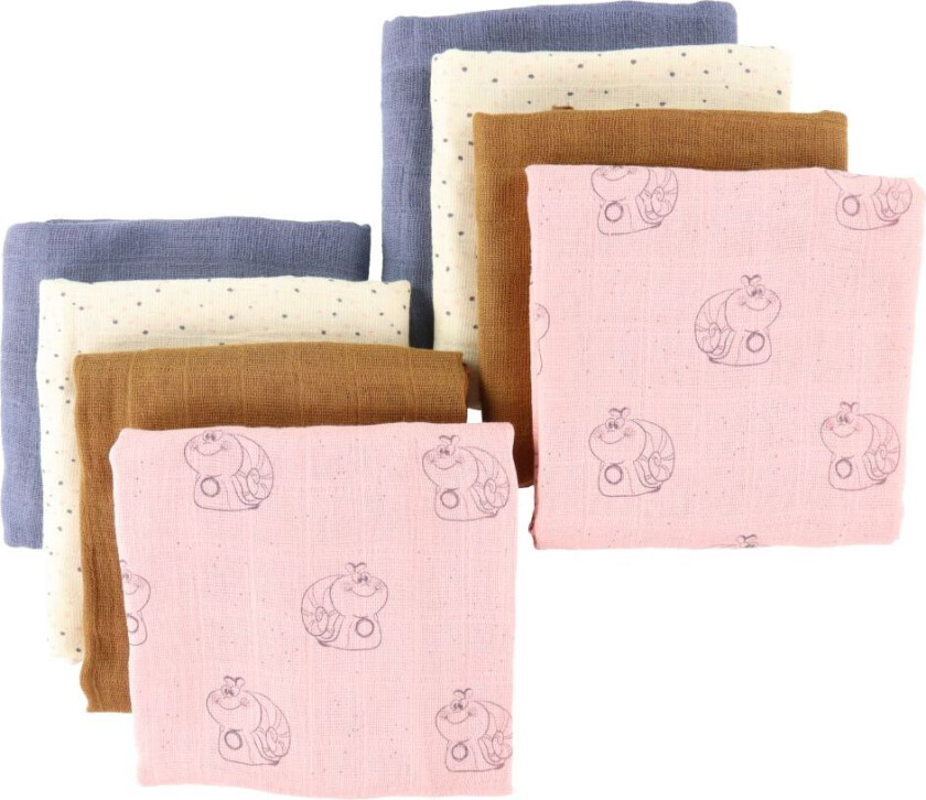 Pippi Stoffklutene - 8-pack - 70x70 - Ferskenskinn - Pippi Baby - OneSize - Gulpeklut