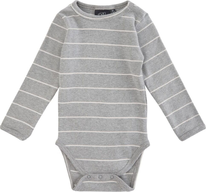 Body L/æ - Stripete - Grey Melange - - 3 år (98) - Langermet Body