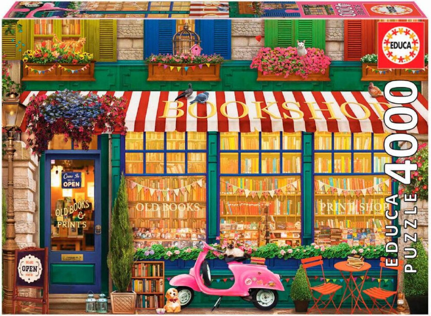 Puslespill - 4000 Brikker - Vintage Bookshop - - OneSize - Puslespill