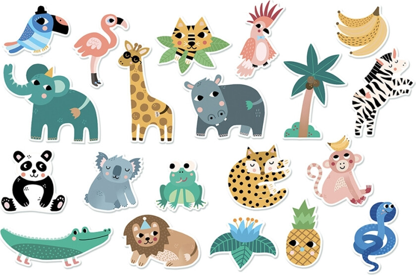 Magneter - 20 Deler - Jungle - - OneSize - Magnetisk leketøy