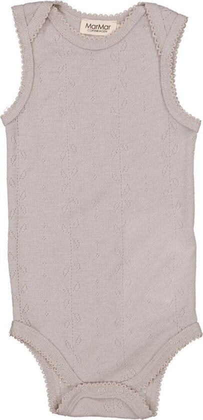 Body u/æ - Ull - Pointelle - Bini - Soft Dove - - 1 år (80) - Body uten ermer
