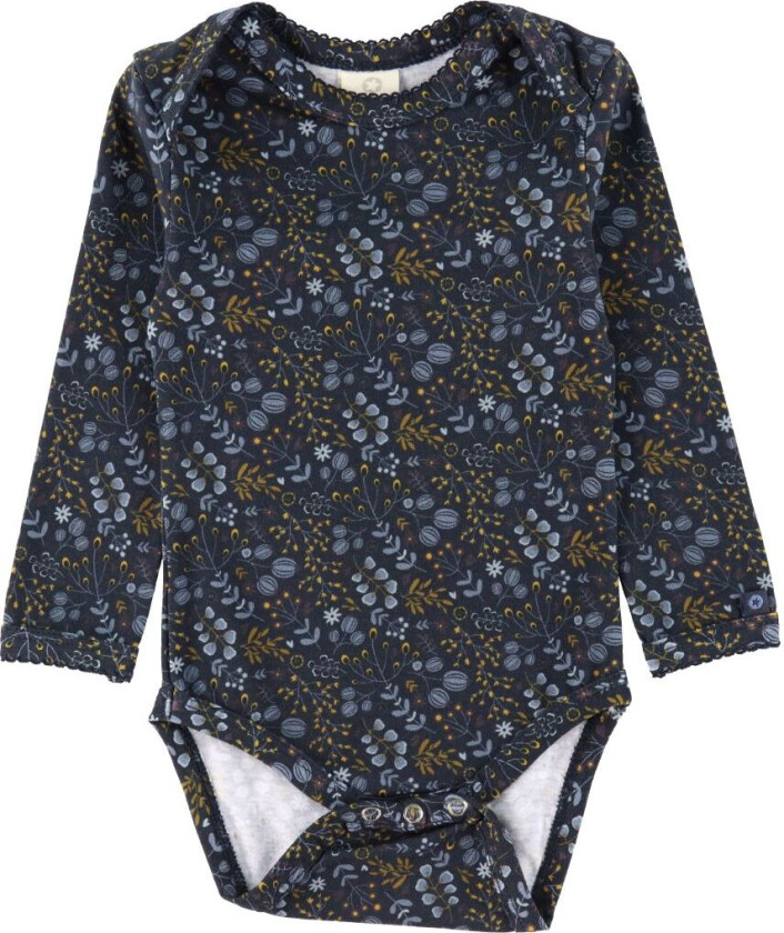 Body I/e - Flower Natt - Dark Blue - - 56 - Langermet Body