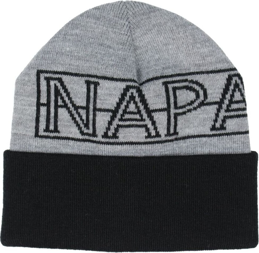 Lue - Strikk - Foab - Grå Melert m. Svart - - 48 cm - Lue