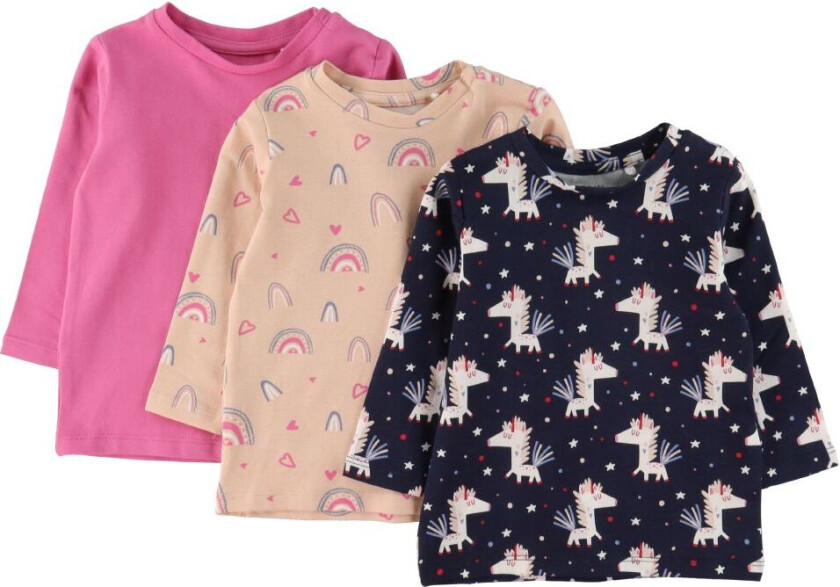 Genser - NbfDidina - 3-pack - Ibis Rose - - 68 - Genser