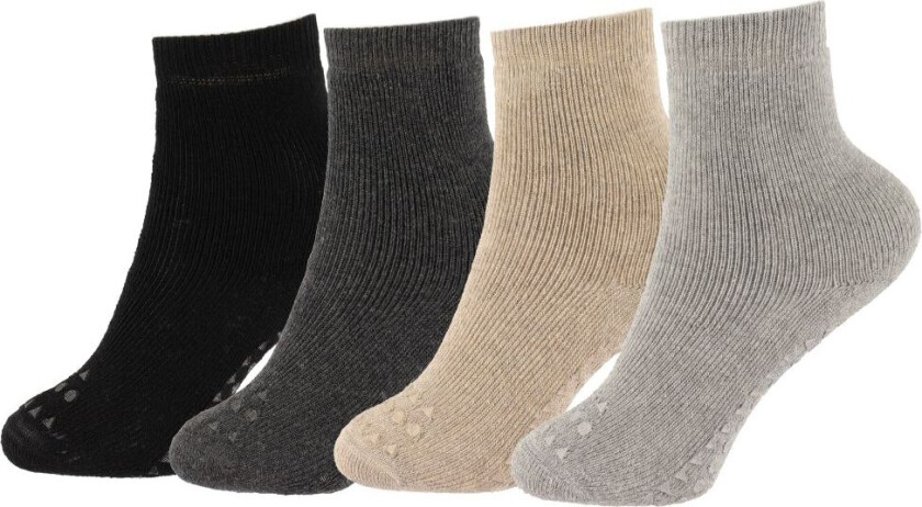 Sokker med Antiskli - 4-pack - Grey/Sand/Black - - 17/19 - Sokker