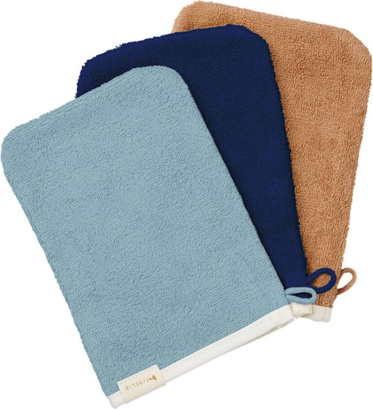 Badehanske - 3-pack - Hytte Blue/Caramel/Midnight Blue - - OneSize - Vaskeklut