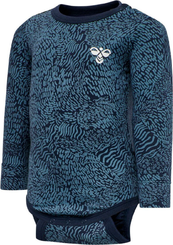 Body I/e - hmlBONGO - Blå m. Mønster - - 3 år (98) - Langermet Body