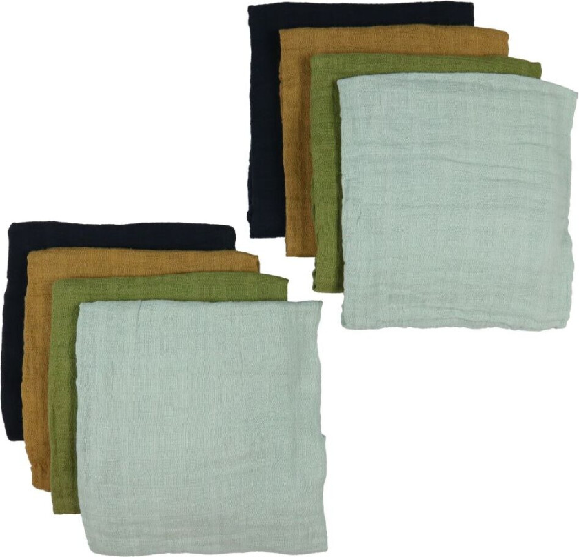 Pippi Stoffklutene - Organic - 8-pack - 65x65 cm - Ombre Blue - Pippi Baby - OneSize - Gulpeklut