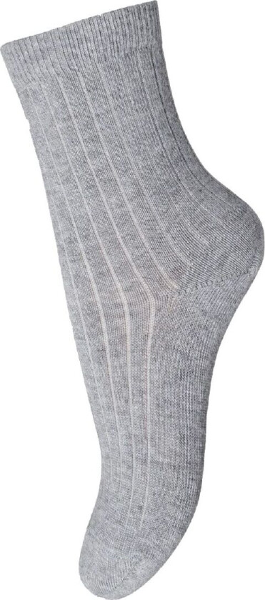 Sokker - Rib - Grey Melange - - 37/39 - Sokker
