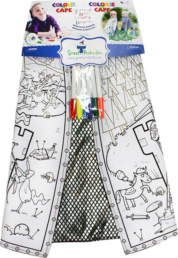 Kostymer - Colour-A-Cape - Ridder - - 4-7 år (104-122) - Kostymer