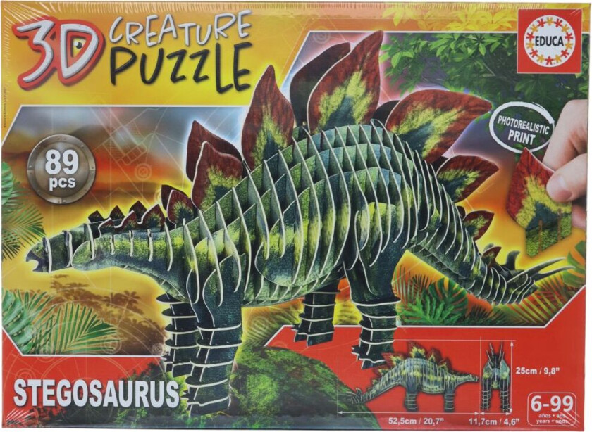 3D-Puslespill - Stegosaurus - 89 Brikker - - OneSize - Puslespill