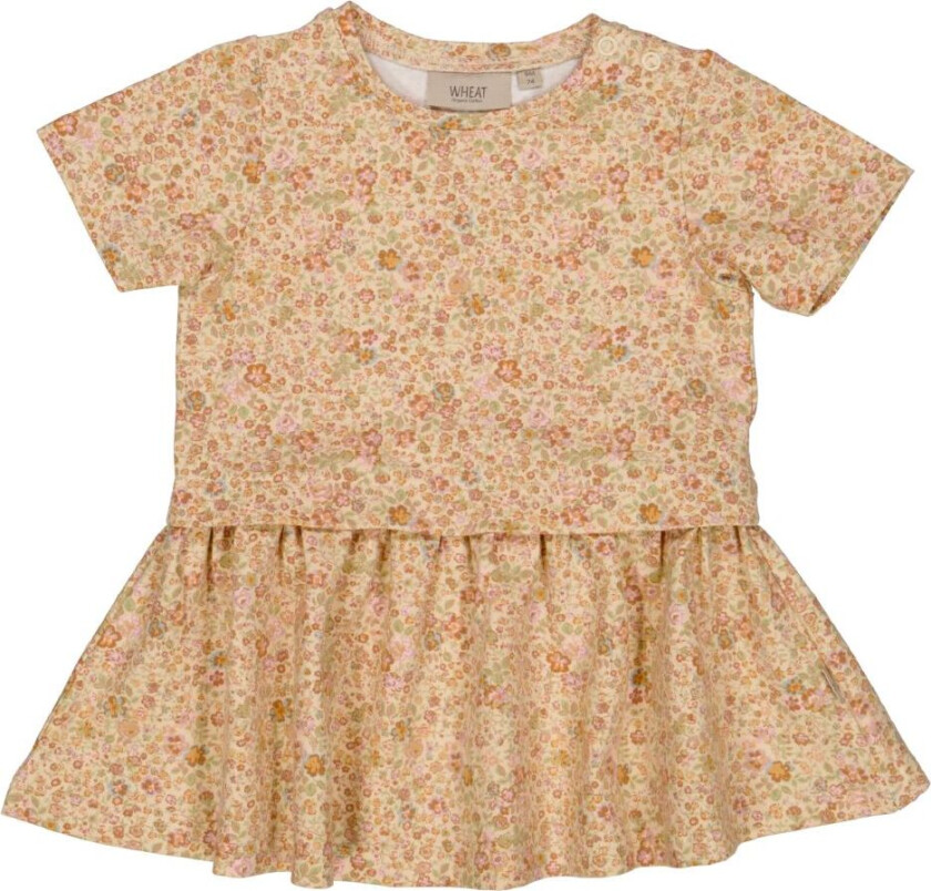 Kjole - Adea - Knapt Beige Small Blomster - - 74 - Kjole