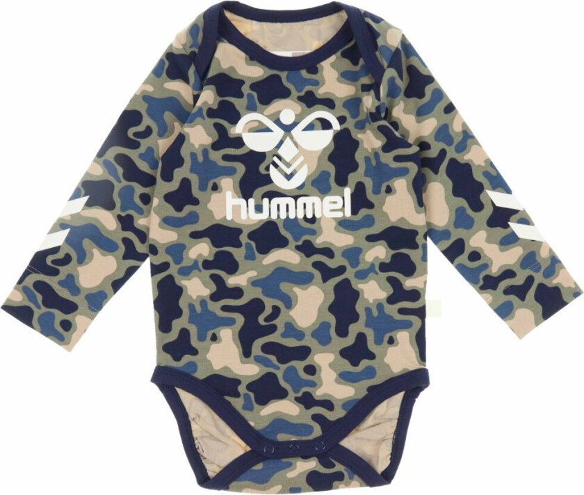 Body I/e - hmlSteen - Vetiver Camouflage m. Logo - - 3 år (98) - Langermet Body