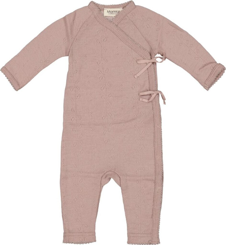 Slå-Om-Jumpsuit - Ull - Pointelle - Rula - Brent Rosa - - 74 - Jumpsuit