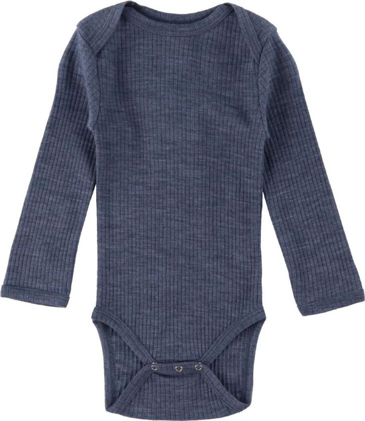 Body L/æ - Ull - Denim Melange - - 3 år (98) - Langermet Body
