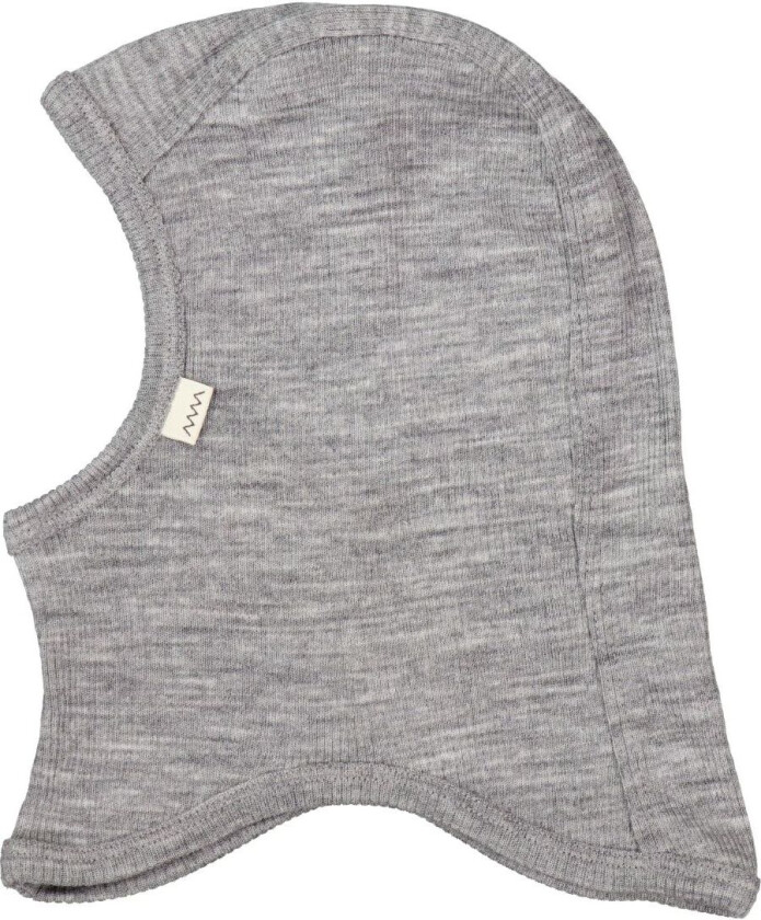 Balaclava - Ull - Rib - 1-lag - Grey Melange - - 3 år (98) - Balaclava - enkel