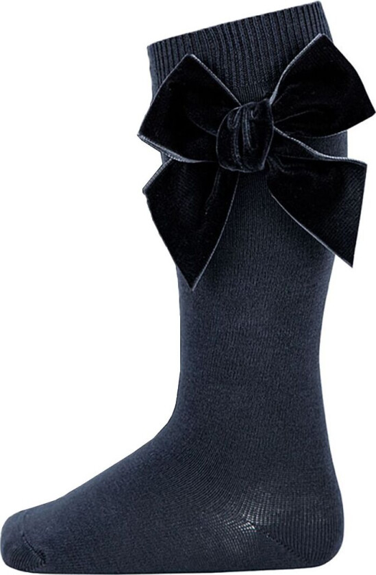 Knestrømper m. Sløyfe - Navy - - 6-12 md - Sokker