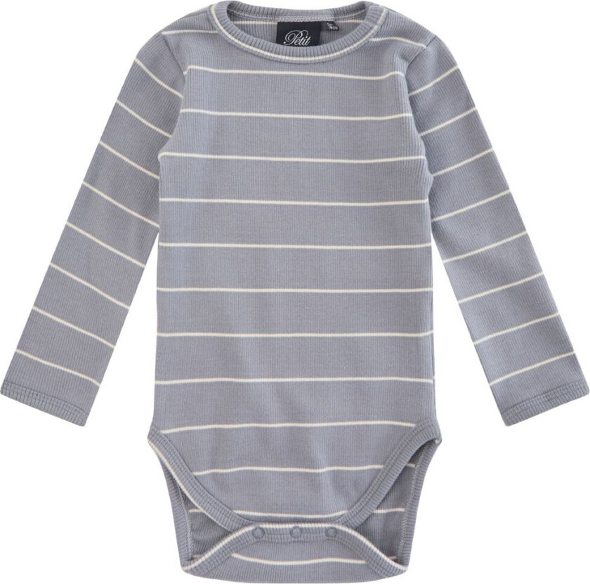 Body L/æ - Stripete - Stone Blue - - 1½ år (86) - Langermet Body