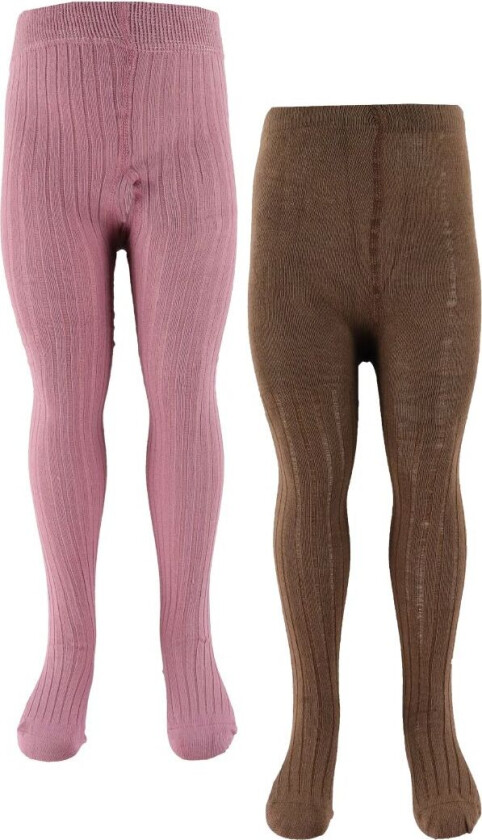 Strømpebukser - 2-pack - Rib - Orchid Haze - - 56/62 - Strømpebukser