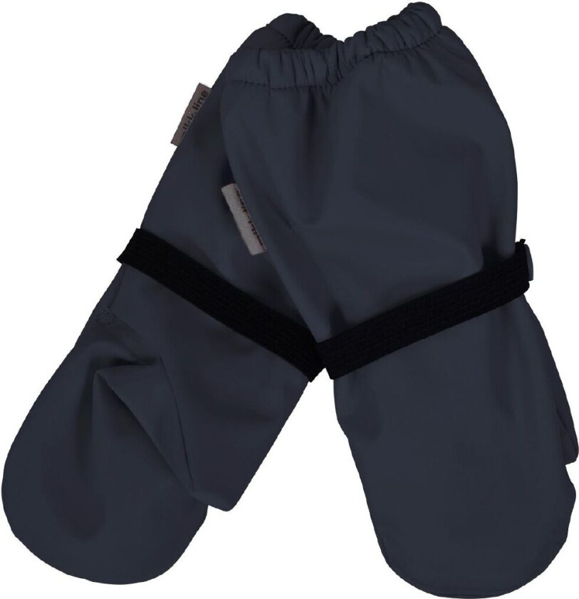 mikk-line Pu Rain Mittens W. Fleece 98/104 Navy 98/104