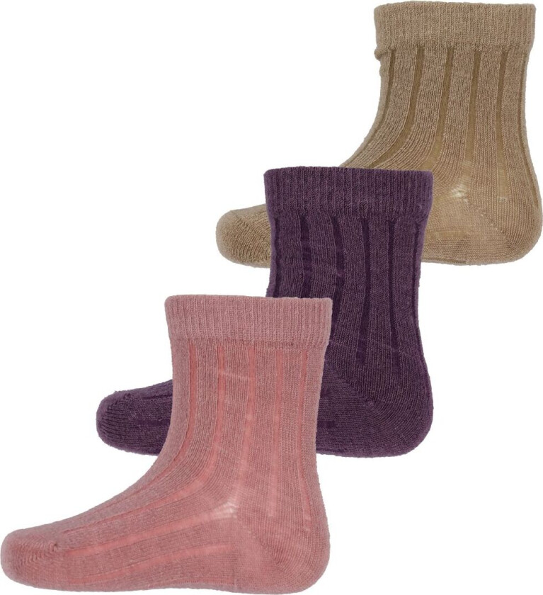 Sokker - Rib - 3-pack - Orchid Haze - - 35/38 - Sokker