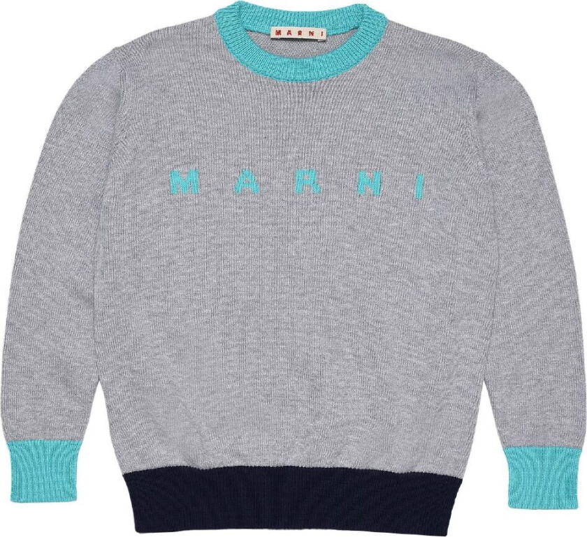 Genser - Strikk - Grå Melert/Turkis - - 6 år (116) - Genser