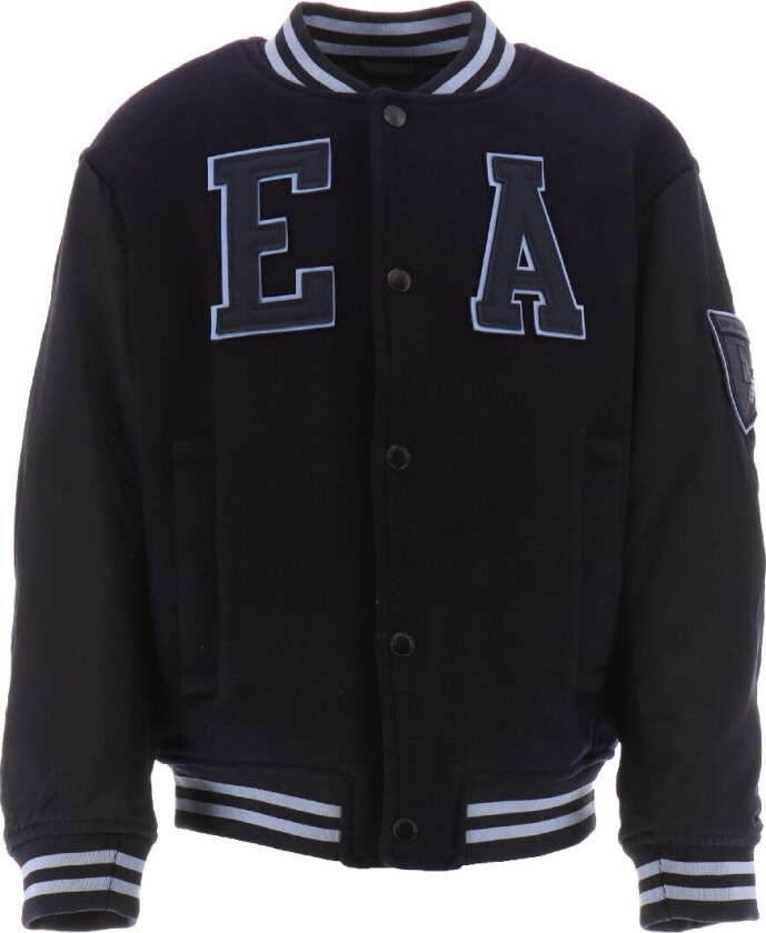 Jakke - Ull - Navy m. Lyseblå - - 8 år (128) - Vinterjakke