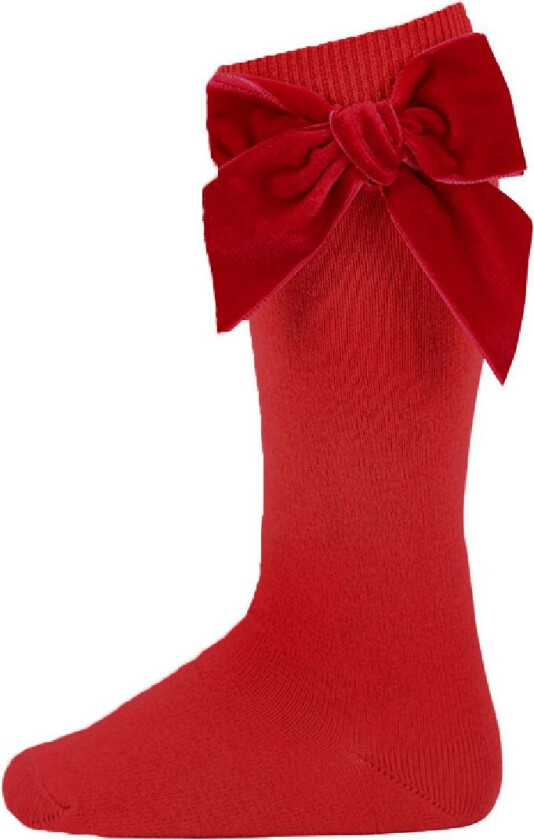 Knestrømper m. Sløyfe - Rød - - 32/35 - Sokker