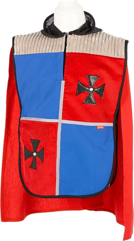 Kostymer - Ridder - Ivain Knight - Rød/Blå - - 5-7 år (110-122) - Kostymer