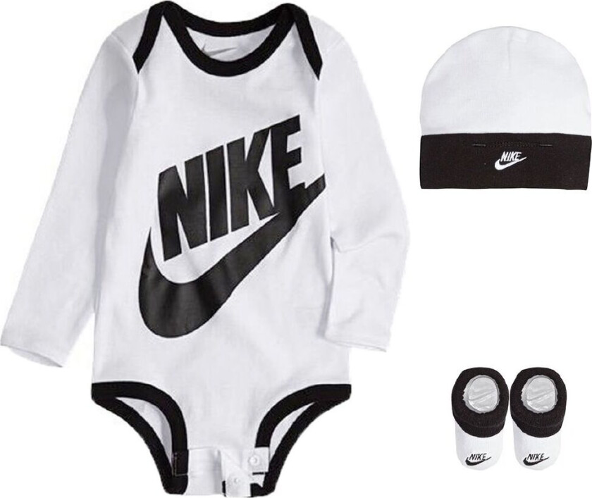 Gaveeske - Body L/æ/Lue/Sokker - Futura - Hvit - - 6-12 md - Langermet Body