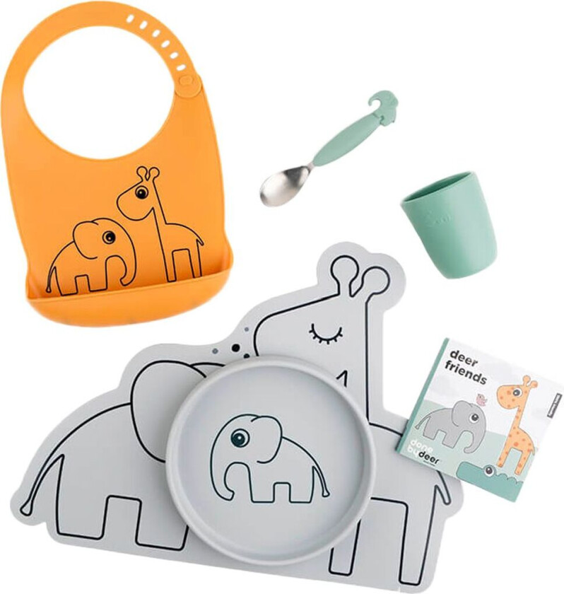 Første M vintage sett - Silikon - 5 Deler - Farge M - - OneSize - Spisesett