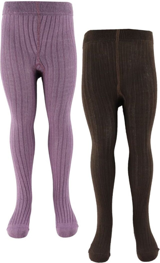 Strømpebukser - 2-pack - Solid Rib - Zephyr - - 140/146 - Strømpebukser