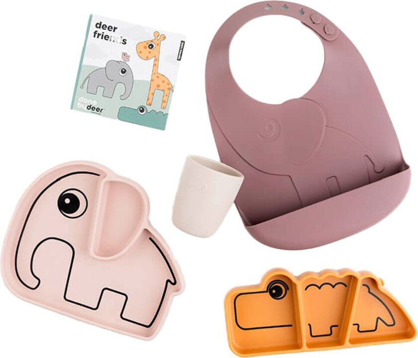 Spisesett - 5 Deler - Stick & Stay - Powder Mix - - OneSize - Spisesett