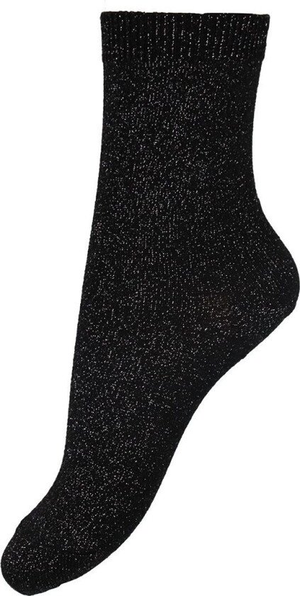 Sokker - m. Glitter - Svart - - 6-12 md - Sokker