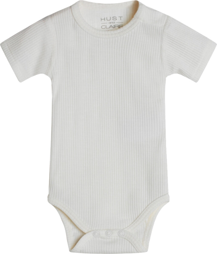 Body k/æ - Bet - Rib - Ull - Off White - - 68 - Kortermet body