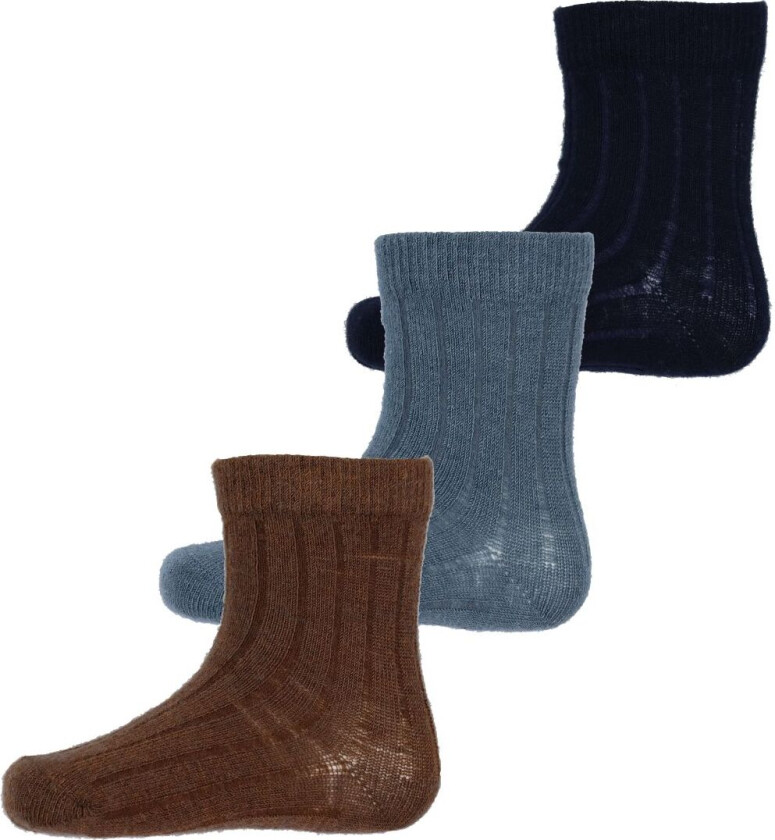 Sokker - Rib - 3-pack - Dark Navy - - 19/22 - Sokker
