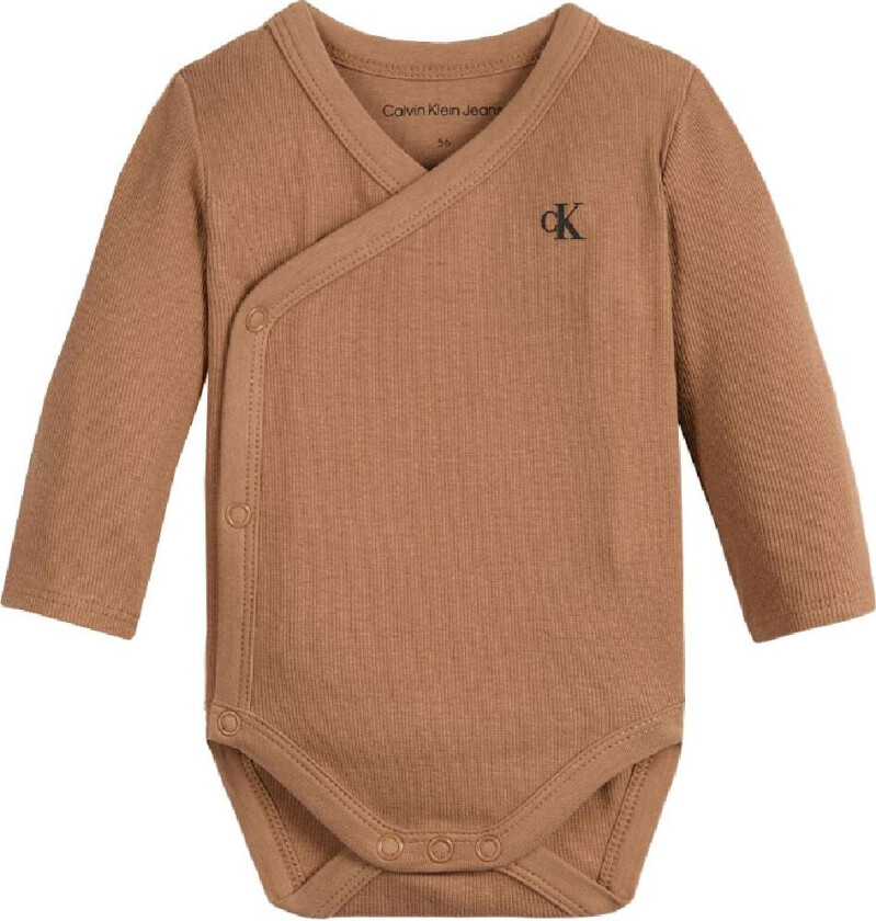 Omslagsbody L/æ - Tidløs Camel - - 1 år (80) - Langermet Body